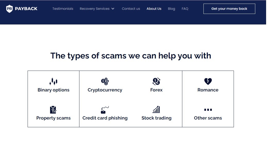 Payback Ltd Scam Types Page