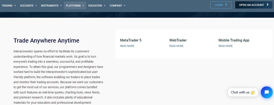 Interac Investor Trading Platform