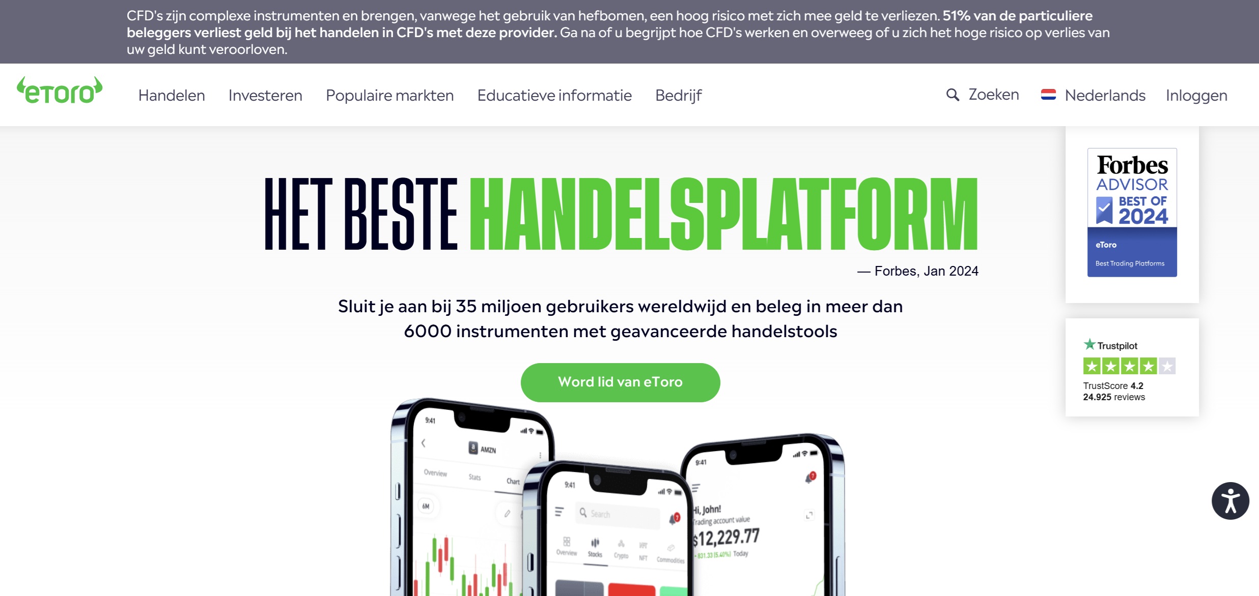 Herziening van EToro