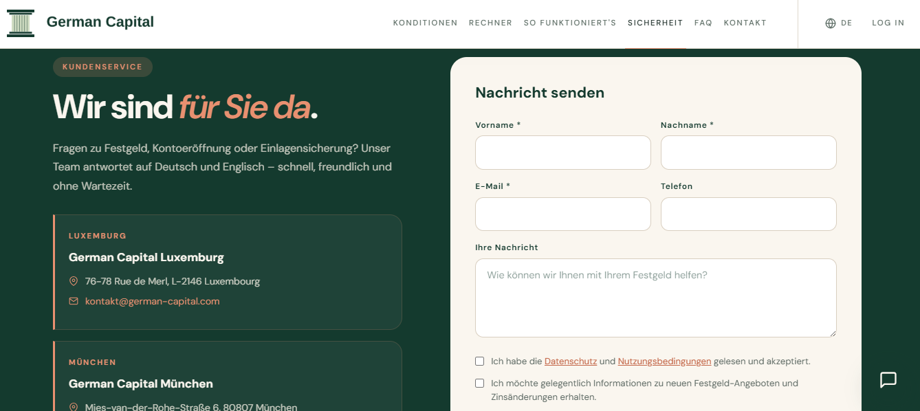 German Capital Customer Support
